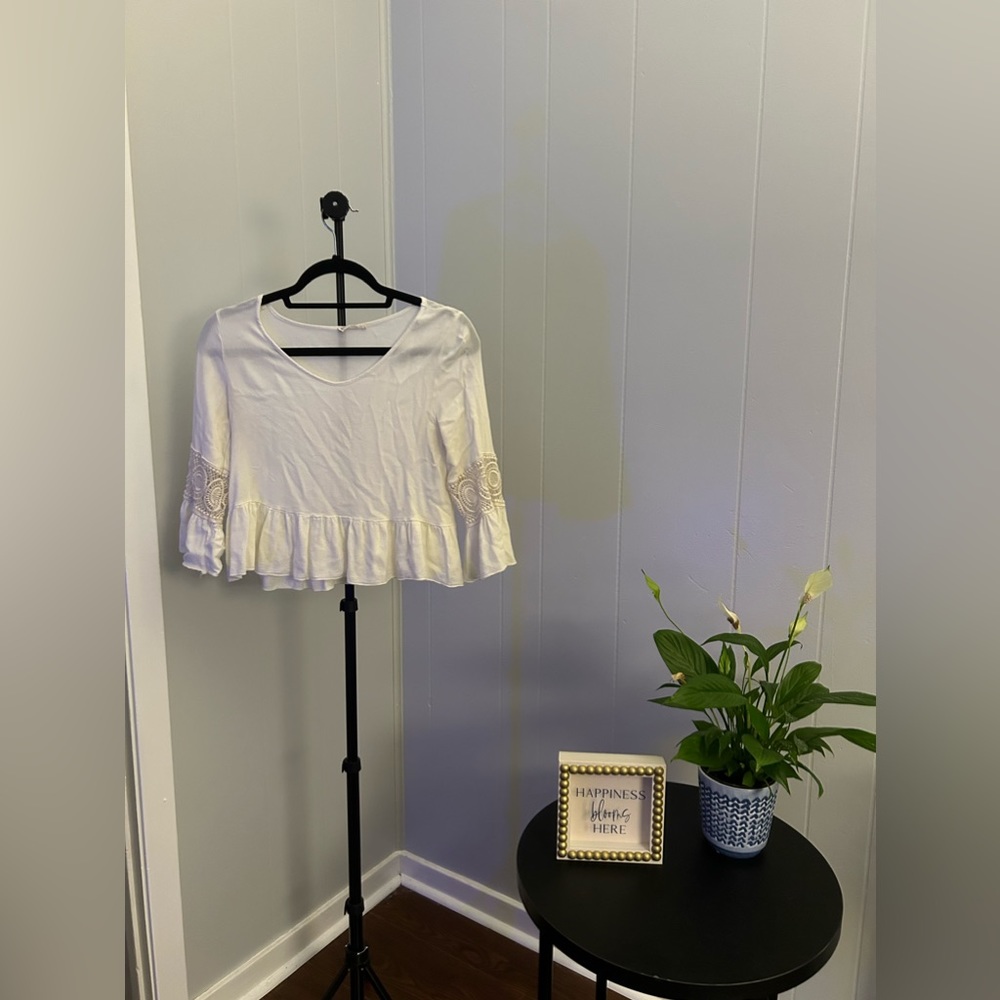 White crop blouse